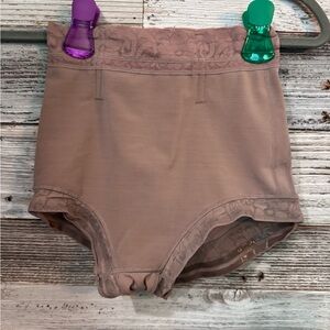 High-Waisted Brown Shapewear Briefs